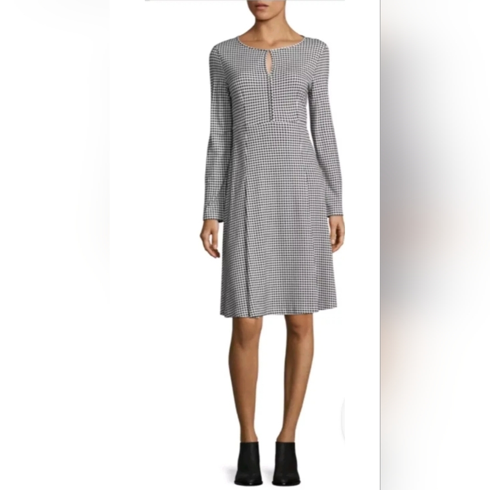 Max Mara Weekend Dress Blue Urbana Print A-line Stretch Knit Womens Large NWT